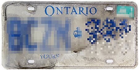 stolen license plate ontario.